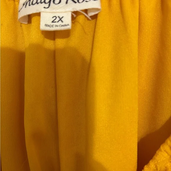 2X Mustard Yellow Ruffled Sleeve Dress - Picture 4 of 4